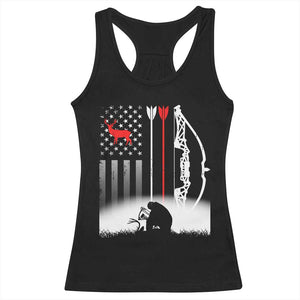 Bow Deer Hunting Racerback Tank Top American Flag Hunter Gift TS12 Black Print Your Wear