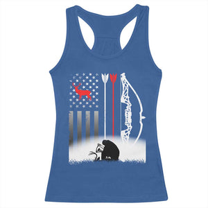 Bow Deer Hunting Racerback Tank Top American Flag Hunter Gift TS12 Royal Blue Print Your Wear