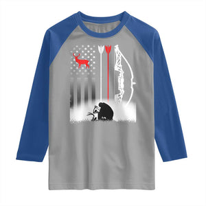 Bow Deer Hunting Raglan Shirt American Flag Hunter Gift TS12 Sport Gray Royal Print Your Wear