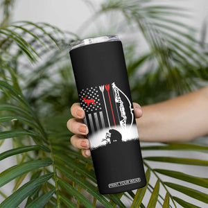 Bow Deer Hunting Skinny Tumbler American Flag Hunter Gift TS12 Print Your Wear