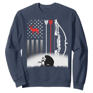 Bow Deer Hunting Sweatshirt American Flag Hunter Gift TS12 Navy Print Your Wear