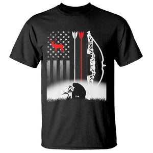 Bow Deer Hunting T Shirt American Flag Hunter Gift TS12 Black Print Your Wear