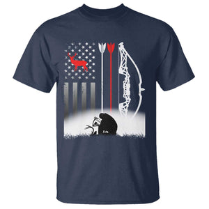 Bow Deer Hunting T Shirt American Flag Hunter Gift TS12 Navy Print Your Wear