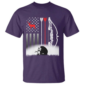 Bow Deer Hunting T Shirt American Flag Hunter Gift TS12 Purple Print Your Wear