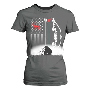 Bow Deer Hunting T Shirt For Women American Flag Hunter Gift TS12 Dark Heather Print Your Wear