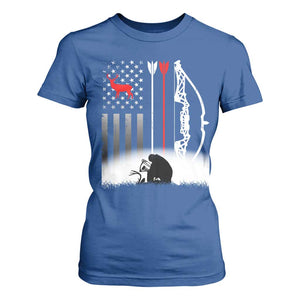 Bow Deer Hunting T Shirt For Women American Flag Hunter Gift TS12 Royal Blue Print Your Wear