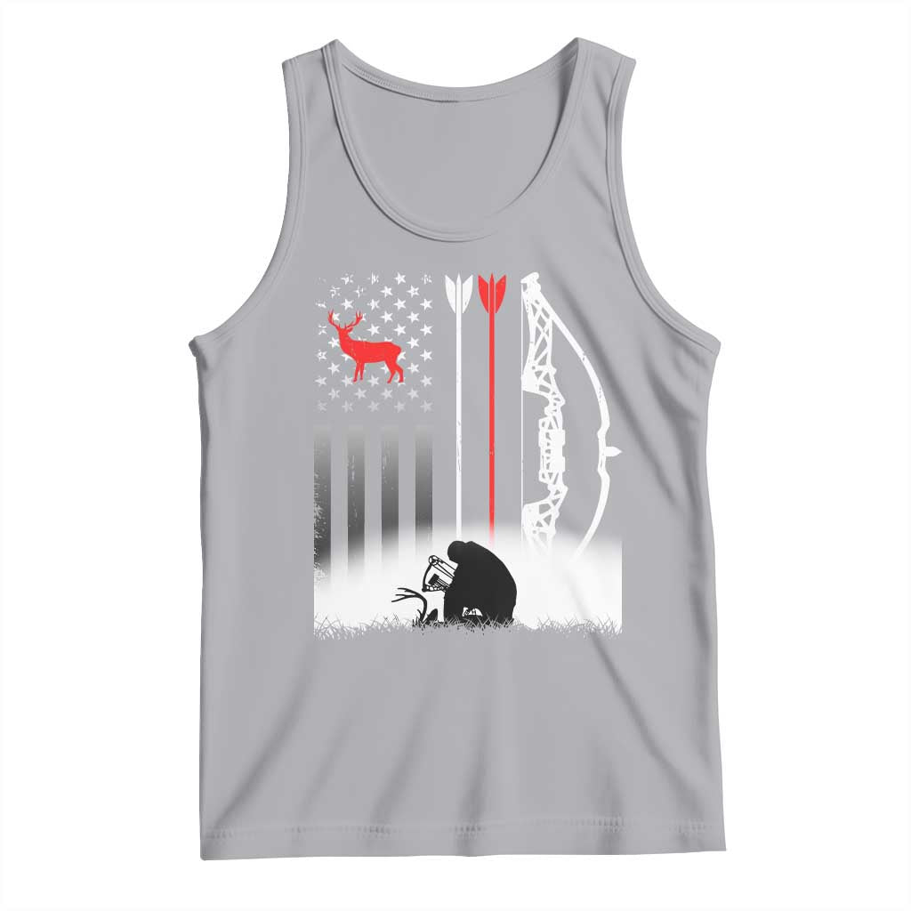 Bow Deer Hunting Tank Top American Flag Hunter Gift TS12 Athletic Heather Print Your Wear