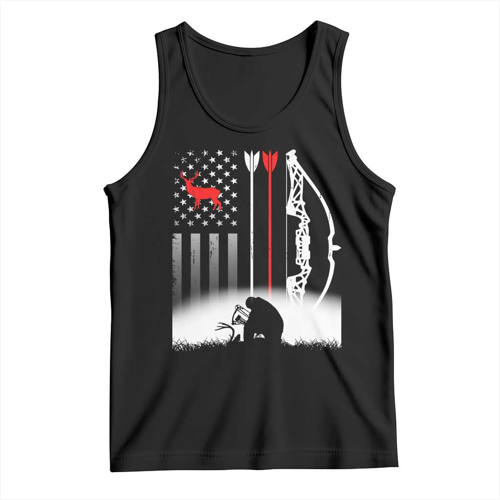 Bow Deer Hunting Tank Top American Flag Hunter Gift TS12 Black Print Your Wear
