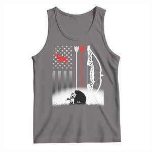 Bow Deer Hunting Tank Top American Flag Hunter Gift TS12 Deep Heather Print Your Wear