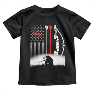 Bow Deer Hunting Toddler T Shirt American Flag Hunter Gift TS12 Black Print Your Wear