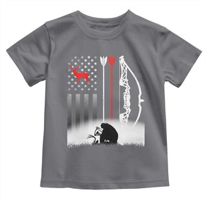 Bow Deer Hunting Toddler T Shirt American Flag Hunter Gift TS12 Charcoal Print Your Wear