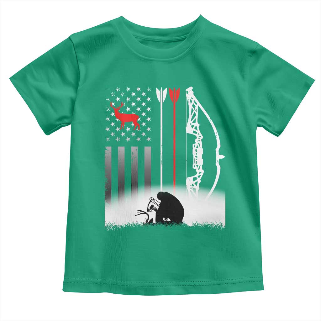 Bow Deer Hunting Toddler T Shirt American Flag Hunter Gift TS12 Irish Green Print Your Wear