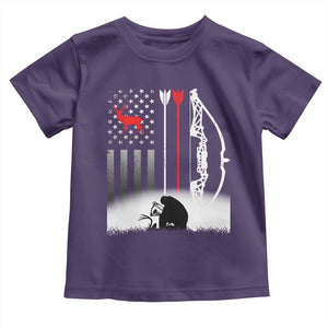 Bow Deer Hunting Toddler T Shirt American Flag Hunter Gift TS12 Purple Print Your Wear