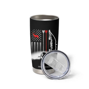 Bow Deer Hunting Tumbler Cup American Flag Hunter Gift TS12 Print Your Wear