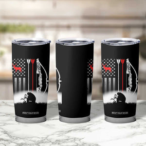 Bow Deer Hunting Tumbler Cup American Flag Hunter Gift TS12 Print Your Wear