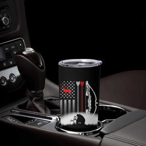 Bow Deer Hunting Tumbler Cup American Flag Hunter Gift TS12 Print Your Wear
