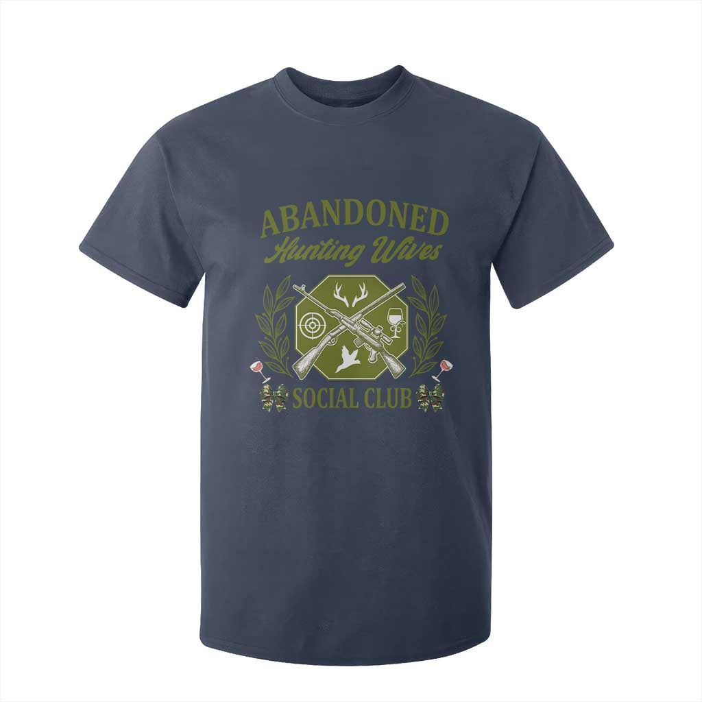 Funny Hunter Wife T Shirt For Kid Abandoned Hunting Wives Social Club TS12 Navy Print Your Wear