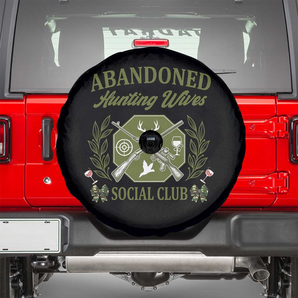 Funny Hunter Wife Spare Tire Cover Abandoned Hunting Wives Social Club TS12 Black Print Your Wear