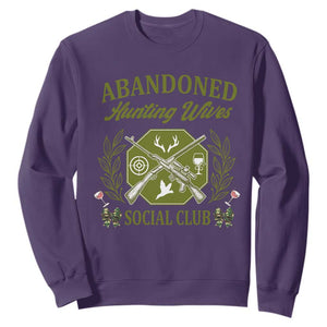 Funny Hunter Wife Sweatshirt Abandoned Hunting Wives Social Club TS12 Purple Print Your Wear