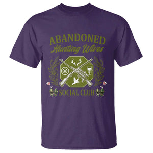 Funny Hunter Wife T Shirt Abandoned Hunting Wives Social Club TS12 Purple Print Your Wear