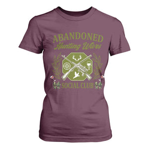 Funny Hunter Wife T Shirt For Women Abandoned Hunting Wives Social Club TS12 Maroon Print Your Wear