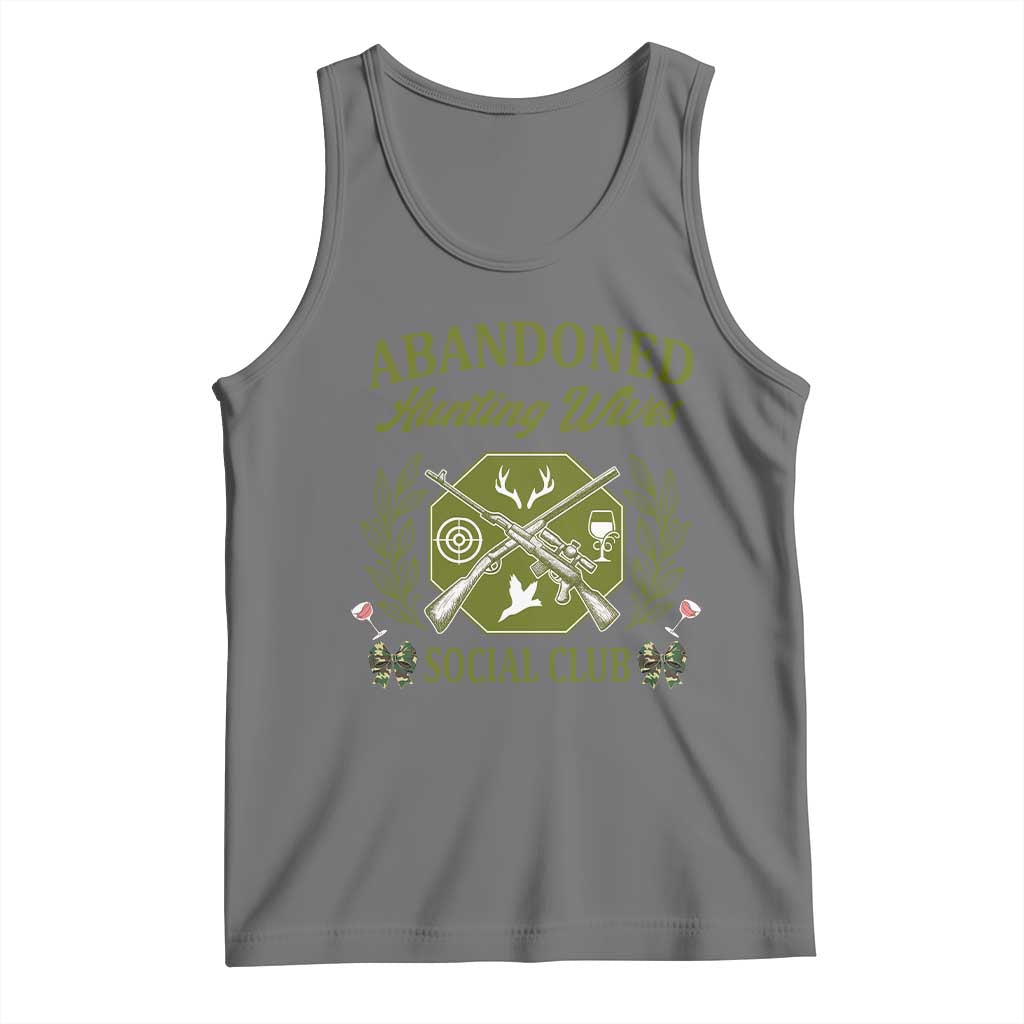 Funny Hunter Wife Tank Top Abandoned Hunting Wives Social Club TS12 Black Heather Print Your Wear