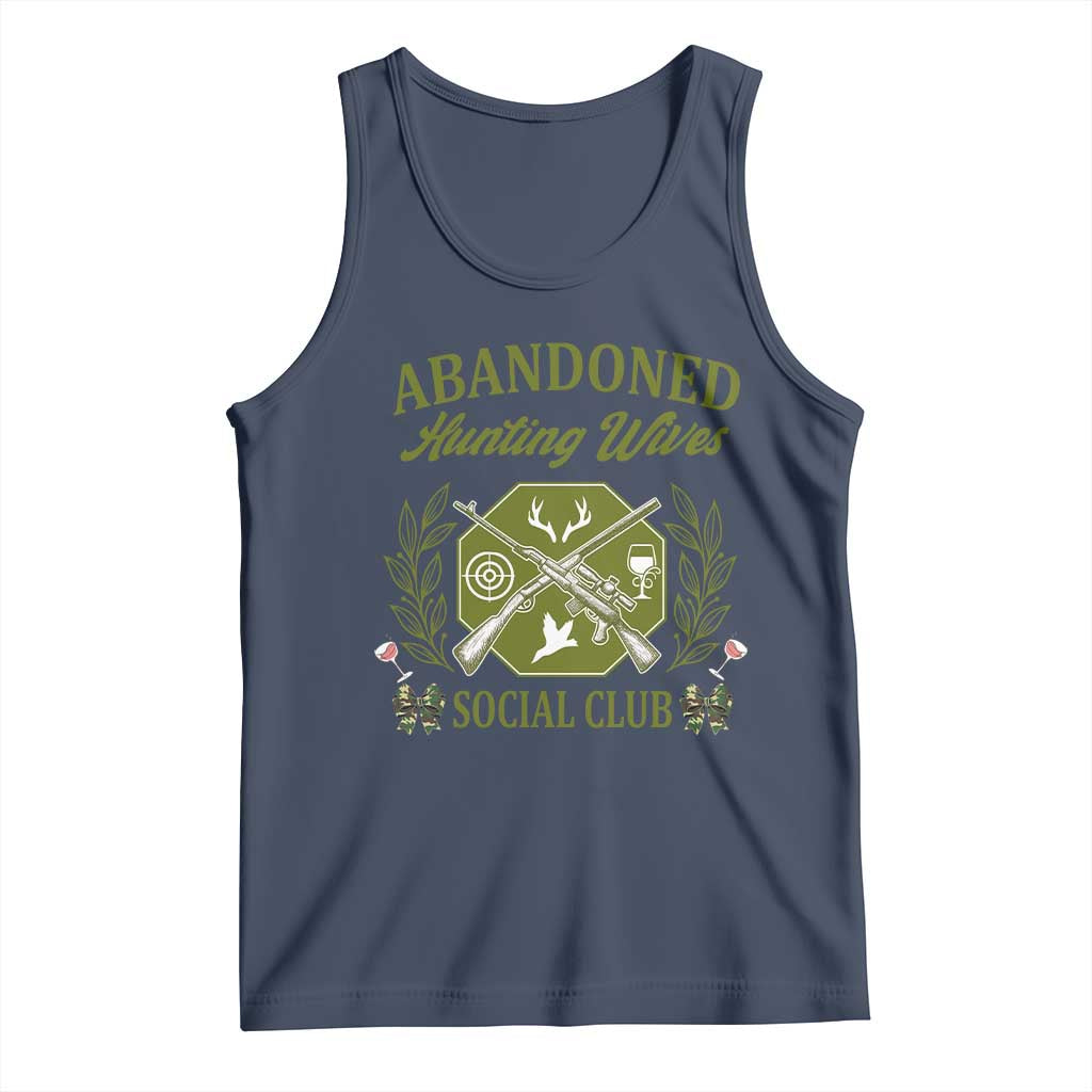 Funny Hunter Wife Tank Top Abandoned Hunting Wives Social Club TS12 Navy Print Your Wear