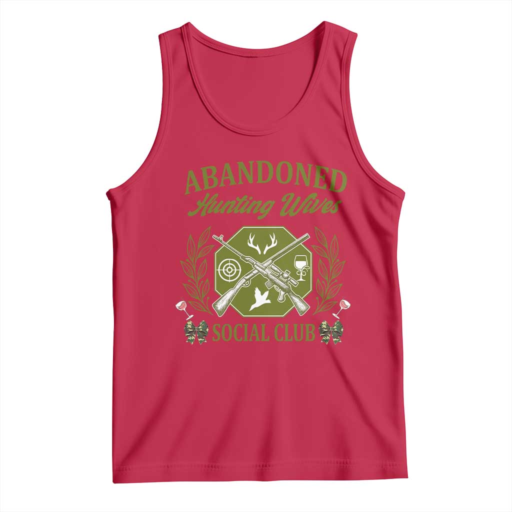 Funny Hunter Wife Tank Top Abandoned Hunting Wives Social Club TS12 Red Print Your Wear