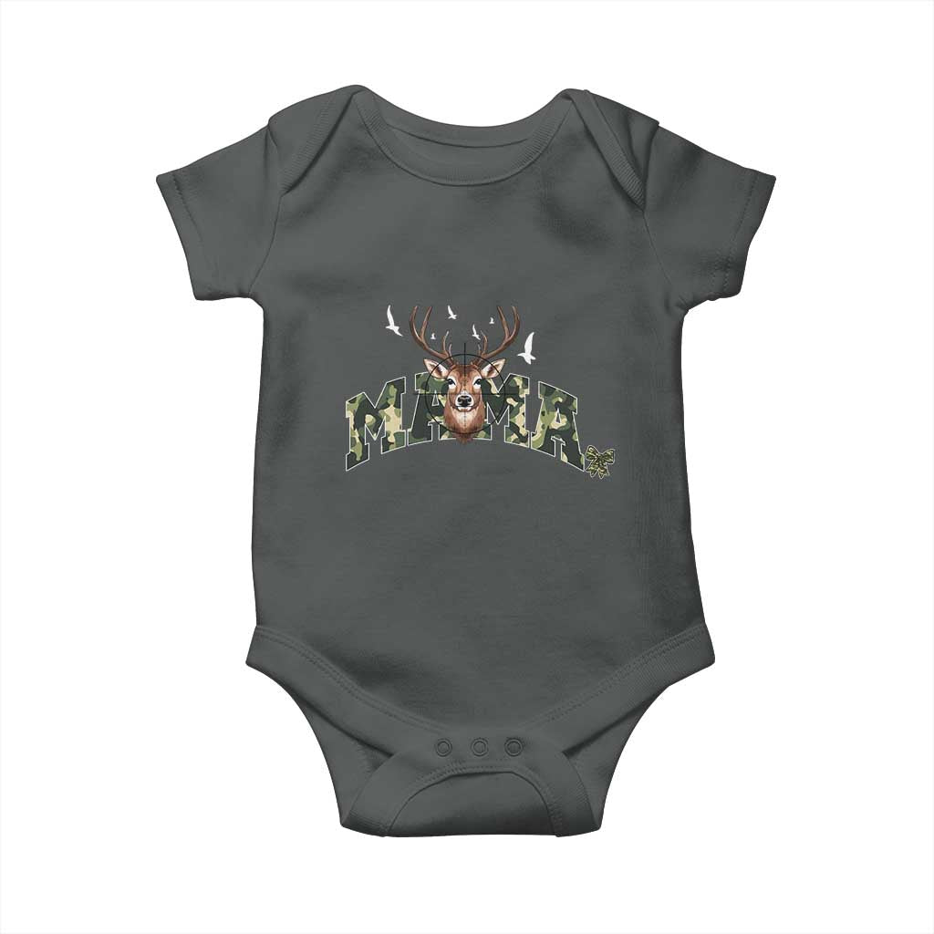 Mama Hunting Life Baby Onesie Deer Head Camo Gift TS12 Dark Heather Print Your Wear