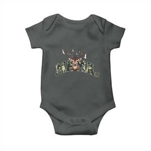 Mama Hunting Life Baby Onesie Deer Head Camo Gift TS12 Dark Heather Print Your Wear