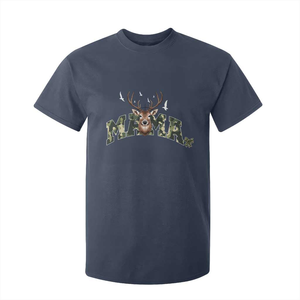 Mama Hunting Life T Shirt For Kid Deer Head Camo Gift TS12 Navy Print Your Wear