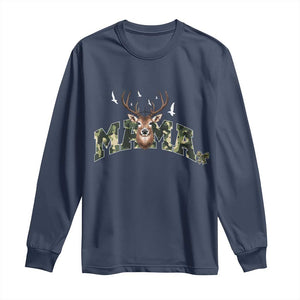 Mama Hunting Life Long Sleeve Shirt Deer Head Camo Gift TS12 Navy Print Your Wear