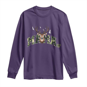 Mama Hunting Life Long Sleeve Shirt Deer Head Camo Gift TS12 Purple Print Your Wear