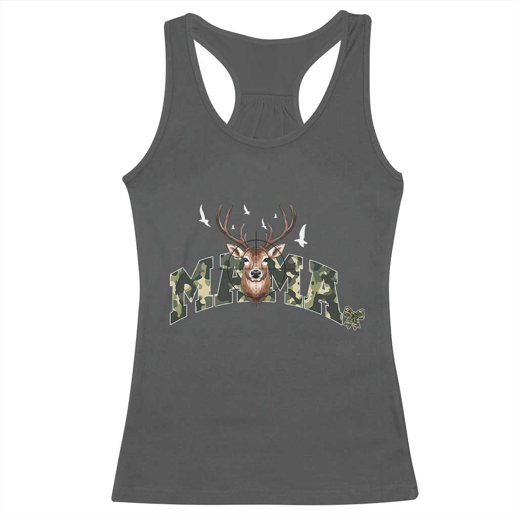 Mama Hunting Life Racerback Tank Top Deer Head Camo Gift TS12 Dark Heather Print Your Wear