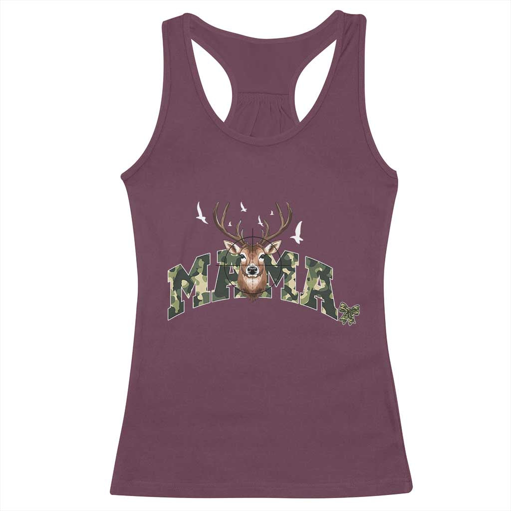 Mama Hunting Life Racerback Tank Top Deer Head Camo Gift TS12 Maroon Print Your Wear