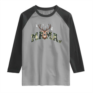 Mama Hunting Life Raglan Shirt Deer Head Camo Gift TS12 Sport Gray Black Print Your Wear