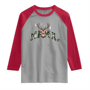 Mama Hunting Life Raglan Shirt Deer Head Camo Gift TS12 Sport Gray Red Print Your Wear