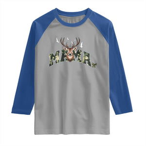 Mama Hunting Life Raglan Shirt Deer Head Camo Gift TS12 Sport Gray Royal Print Your Wear