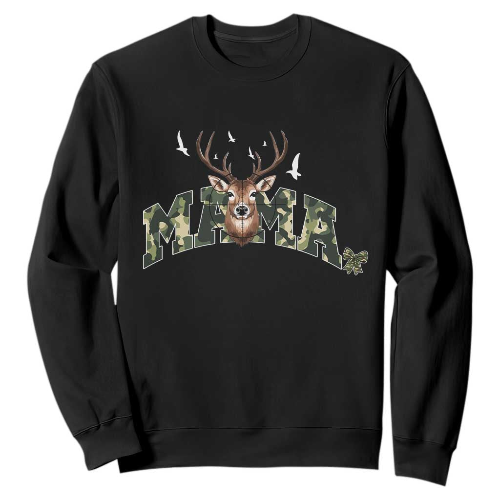 Mama Hunting Life Sweatshirt Deer Head Camo Gift TS12 Black Print Your Wear