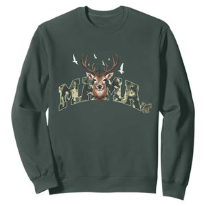 Mama Hunting Life Sweatshirt Deer Head Camo Gift TS12 Dark Forest Green Print Your Wear