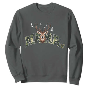 Mama Hunting Life Sweatshirt Deer Head Camo Gift TS12 Dark Heather Print Your Wear