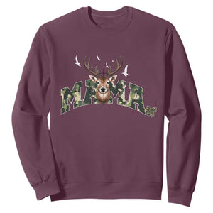 Mama Hunting Life Sweatshirt Deer Head Camo Gift TS12 Maroon Print Your Wear