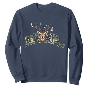 Mama Hunting Life Sweatshirt Deer Head Camo Gift TS12 Navy Print Your Wear