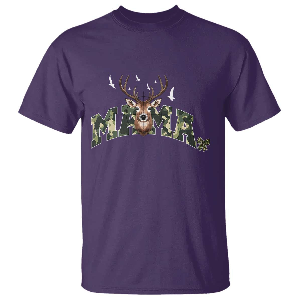 Mama Hunting Life T Shirt Deer Head Camo Gift TS12 Purple Print Your Wear