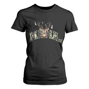 Mama Hunting Life T Shirt For Women Deer Head Camo Gift TS12 Black Print Your Wear