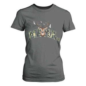 Mama Hunting Life T Shirt For Women Deer Head Camo Gift TS12 Dark Heather Print Your Wear