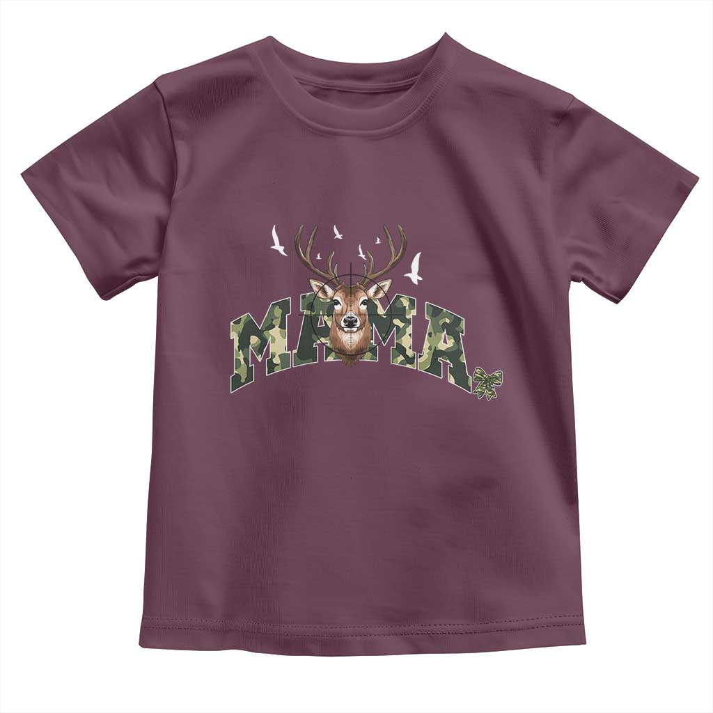 Mama Hunting Life Toddler T Shirt Deer Head Camo Gift TS12 Maroon Print Your Wear