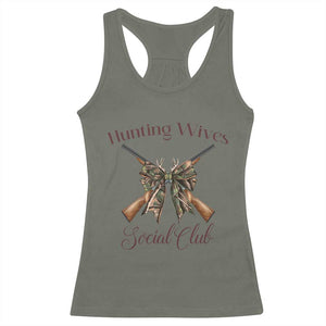 Funny Hunter Wife Racerback Tank Top Hunting Wives Social Club TS12 Military Green Print Your Wear