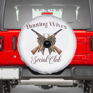 Funny Hunter Wife Spare Tire Cover Hunting Wives Social Club TS12 White Print Your Wear