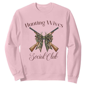 Funny Hunter Wife Sweatshirt Hunting Wives Social Club TS12 Light Pink Print Your Wear